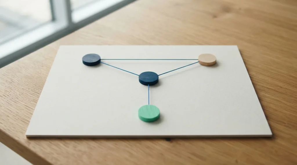 Geometrische Kreise und Verbindungslinien als abstraktes Unternehmensnetz