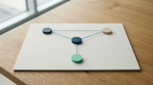 Geometrische Kreise und Verbindungslinien als abstraktes Unternehmensnetz